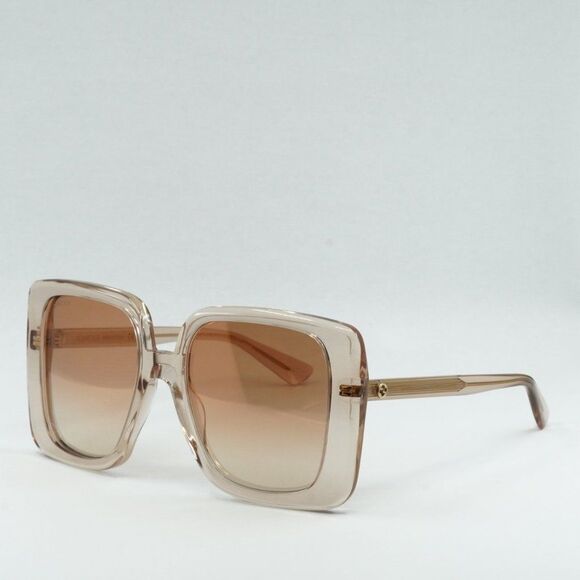 Gucci GG1314S 005 Sunglasses Sand Square Frame, Brown Lenses main image 6